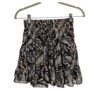 SKY to Moon Floral Chiffon Mini Flare Elastic Waist Pull On Skirt Women Size S